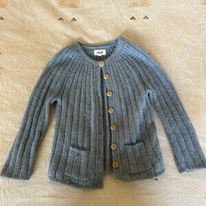 Oeuf Everday Cardi Sweater, Dusy Blue, Size 3-4 years